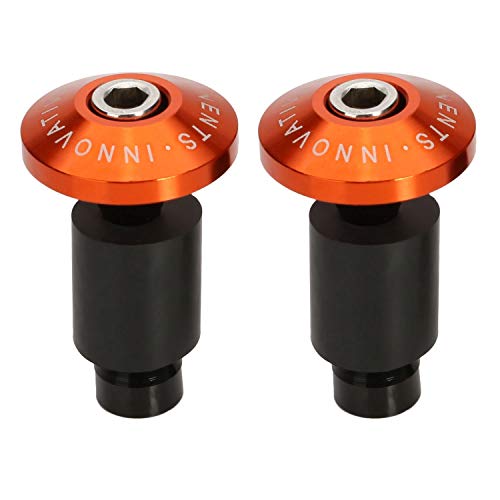 BRAUTO Tallado de 2pcs CNC Universal moto 7/8" 22mm manillar puños tapones tapones de barra Naranja