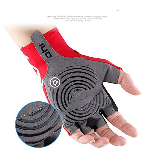 Breaking Wind Ciclismo Guantes de Medio Dedo Guantes de Bicicleta Antideslizantes Guantes de Bicicleta de Carretera de Carreras   - Rojo, XL