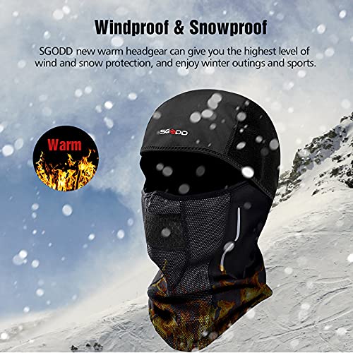 BRGOOD SGODD - Pasamontañas para moto, para hombre, para invierno, balaclava, multifuncional, impermeable, transpirable, cortavientos, camping, senderismo, universal