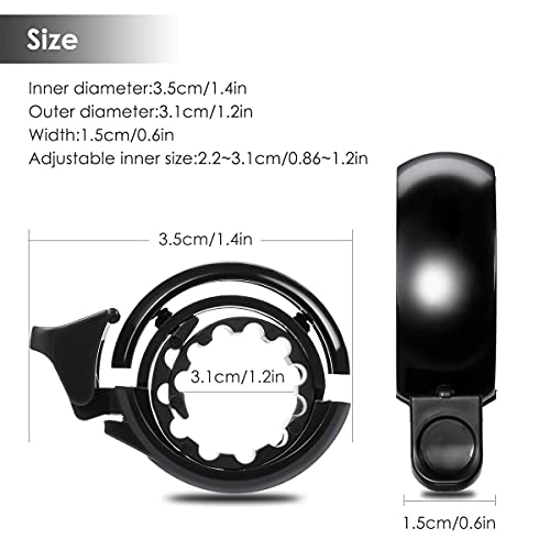 BRGOOD Timbre de Bicicleta, Aleación de Aluminio Diseño Adecuado para Manillares con Diámetro de 22-31mm