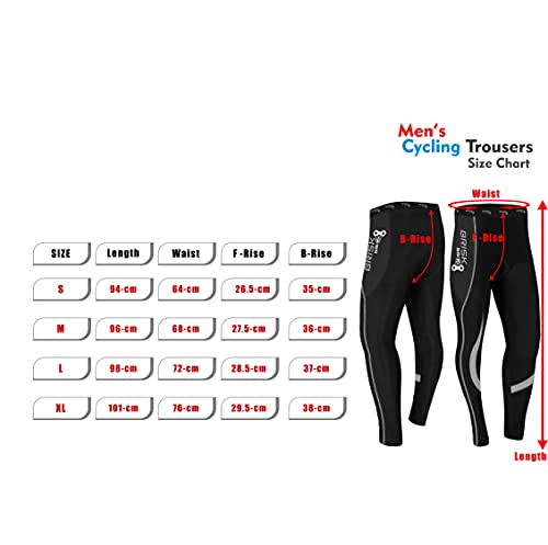 Brisk Bike Mallas térmicas de ciclismo Leggings largos de ciclismo Mallas de ciclismo acolchadas para ciclista profesional Pantalones Ropa de bicicleta de montaña (Black/Red, M)