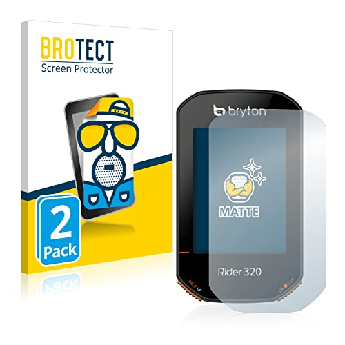 BROTECT Protector Pantalla Anti-Reflejos Compatible con Bryton Rider 320 (2 Unidades) Película Mate Anti-Huellas