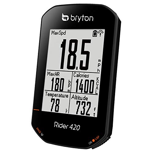 Bryton Rider 420 GPS, Adultos Unisex, Negro, Talla Única