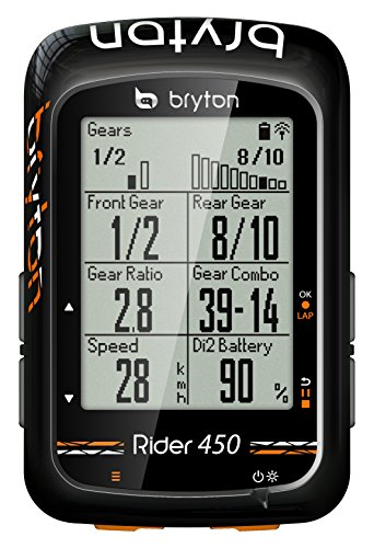 Bryton Rider 450E GPS Ciclismo, Adultos Unisex, Negro, 2.3"