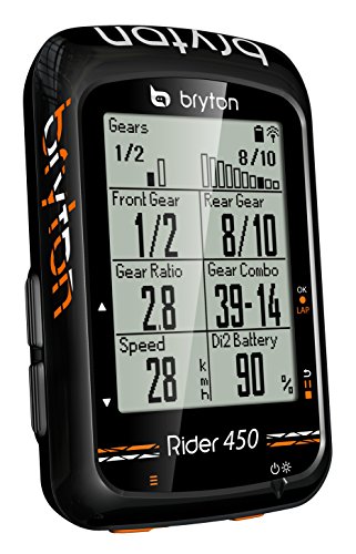 Bryton Rider 450E GPS Ciclismo, Adultos Unisex, Negro, 2.3"