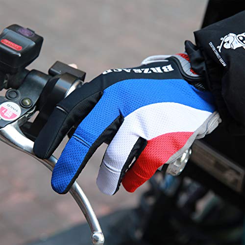 BRZSACR Guantes de Ciclismo Guantes de Bicicleta de Montaña Guantes de Ciclismo con Pantalla táctil de Dedo Completo para Hombres y Mujeres (Red, L)