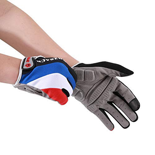 BRZSACR Guantes de Ciclismo Guantes de Bicicleta de Montaña Guantes de Ciclismo con Pantalla táctil de Dedo Completo para Hombres y Mujeres (Red, L)