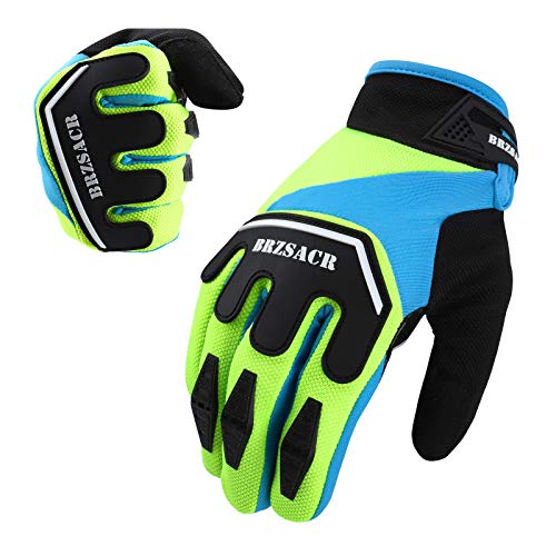 BRZSACR Guantes de Ciclismo Transpirables para Hombre con Pantalla Táctil Utilizados para Ciclismo, Carrera, Montañismo, Guantes de Bicicleta de Dedo Completo Antideslizantes Que Absorben Golpes