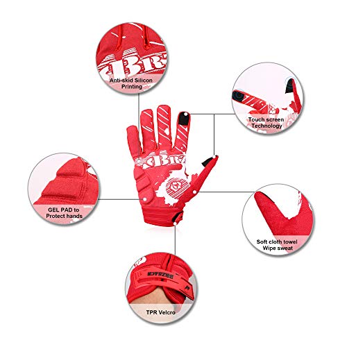 BRZSACR Guantes de ciclo Primavera Verano Guantes de peso ligero con pantalla táctil bicicleta de montaña L Red1