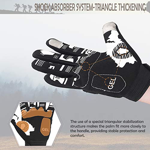 BRZSACR Hombres y Mujeres Pantalla táctil de Dedo Completo Guantes para Montar al Aire Libre Guantes para Montar en Bicicleta de montaña absorción de Impactos y Resistente al Desgaste