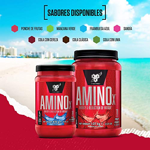 BSN Nutrition Amino X, Suplementos Deportivos BCAA Polvo con Aminoacidos Esenciales y Vitamina D, Aminoacidos BCAA para Musculacion, Sandía, 70 Porciones, 1kg