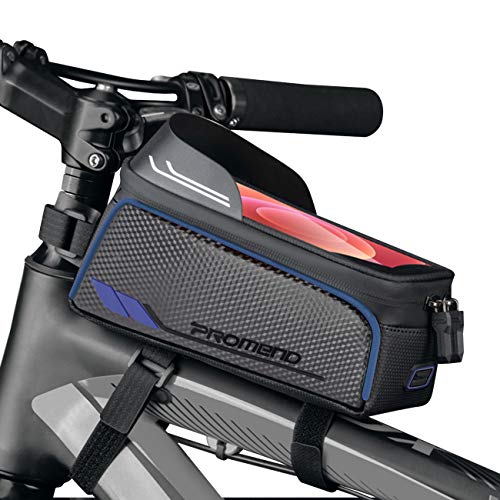 BTNEEU Bolsa Bicicleta Cuadro Impermeable Bolsa Movil Bicicleta Montaña con Parasol y Pantalla Táctil, Bolsa de Cuadro Bolsa Soporte Movil Bicicleta para Smartphones de hasta 6,8 Pulgada (Azul)