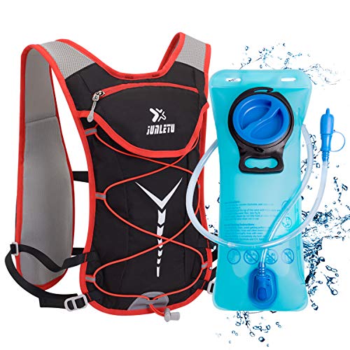 BTNEEU Mochila de Hidratación Ligero, Mochila con Bolsa de Agua 2L para Mujer Hombre, 6L Respirable Unisex Mochilas Trail Running para Correr, Senderismo, Ciclismo, Camping, Maratón