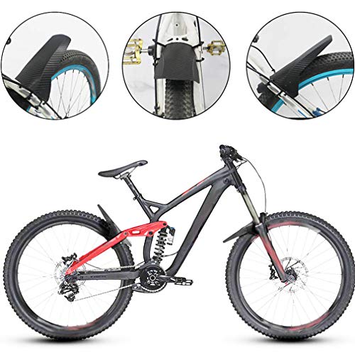 BUENNUS 1 par de guardabarros de bicicleta de montaña 26/27.5/29 pulgadas ajustable 3D fibra de carbono MTB guardabarros de bicicleta delantero + trasero