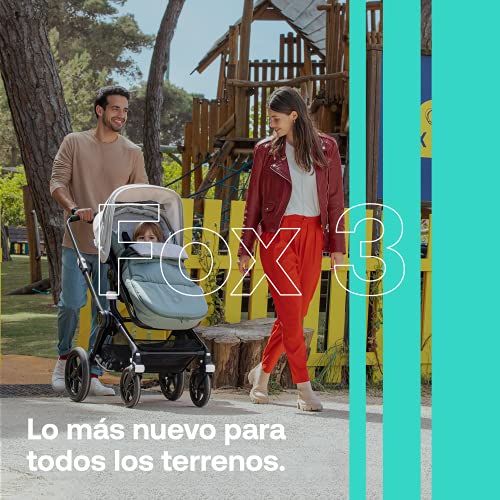 Bugaboo Fox 3, nuestro sistema de viaje 2-en-1 más cómodo: carrito todoterreno, capazo con ventilación avanzada, chasis negro, capazo y capota Midnight Black