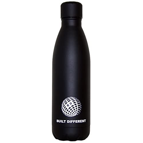 BUILT DIFFERENT Botella de Agua Deportiva de Acero Inoxidable | Cantimplora Termo Para 12h de Bebida Caliente y 24h de Bebida Fría | Libre BPA | 790 ml (acabado mate) (Negro)