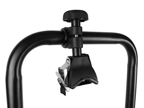 Bullwing SR1 - Portabicicletas para 1 bicicleta en el enganche del remolque del coche (protección antirrobo, soporte de marco, correa tensora)