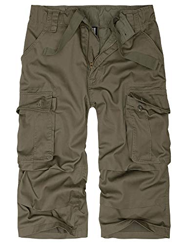 bw-online-shop Airforce - Pantalones cortos cargo 3/4 para hombre, estilo vintage Pantalones 3/4 de color verde oliva. XXL