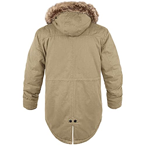 bw-online-shop Parka de invierno Fishtail con forro para hombre, marrón claro, L