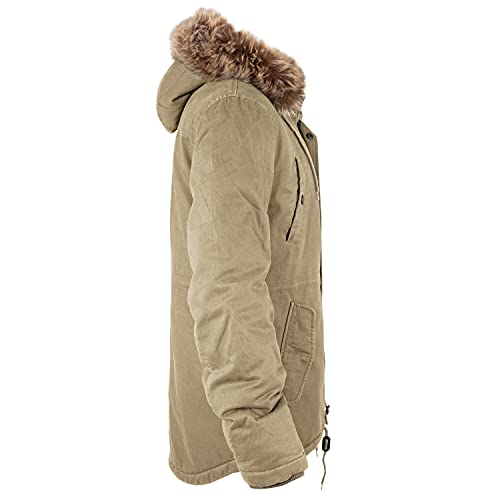 bw-online-shop Parka de invierno Fishtail con forro para hombre, marrón claro, L