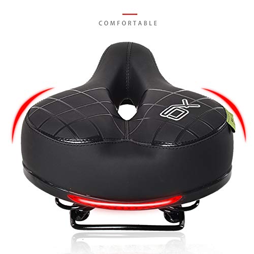 BWBIKE Wide Soft Flexible Cojín del Asiento de la Bicicleta Diseño a Prueba de Golpes Big Bum Sillín de Confort Extra para Bicicleta de montaña de MTB, Bicicleta Plegable, Bicicleta de Carretera