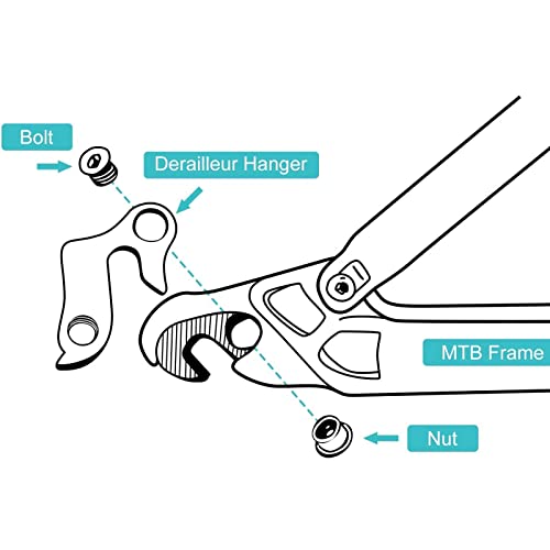 Bymivofun 2 Piezas Patilla de Cambio Trasero de Bicicleta de Aleación de Aluminio, con 2 Tornillos, Unisex Gancho Trasero de Transmisión de Repuesto para Bicicleta de Carretera MTB