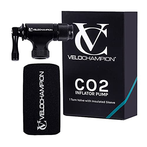 Cabezal inflador 2 en 1 CO2 - Rápido y fácil de Usar. Válvula de 1 Giro con Funda Aislante, Apta para Presta y Schrader. para Bicicletas de Carretera, montaña y de Paseo