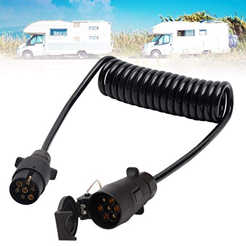 Cable de extensión de luz para tablero de remolque de 2 m, 7 pines, cable eléctrico de extensión de remolque de 12 V, conector de 7 núcleos para remolque, caravana o camión (ABS)