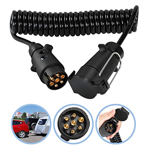 Cable de extensión de luz para tablero de remolque de 2 m, 7 pines, cable eléctrico de extensión de remolque de 12 V, conector de 7 núcleos para remolque, caravana o camión (ABS)