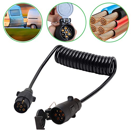 Cable de extensión de luz para tablero de remolque de 2 m, 7 pines, cable eléctrico de extensión de remolque de 12 V, conector de 7 núcleos para remolque, caravana o camión (ABS)