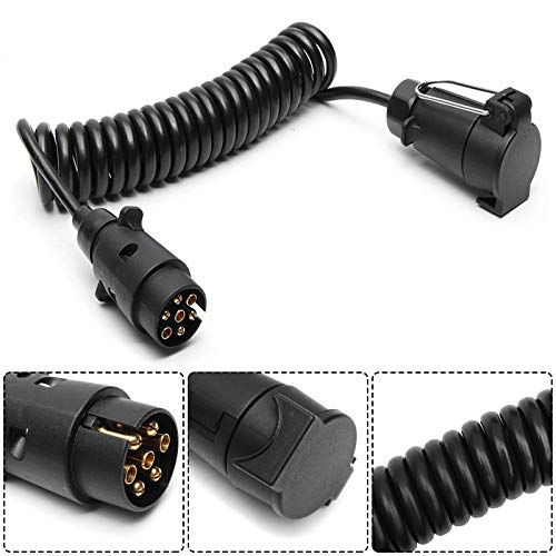 Cable de extensión de luz para tablero de remolque de 2 m, 7 pines, cable eléctrico de extensión de remolque de 12 V, conector de 7 núcleos para remolque, caravana o camión (ABS)