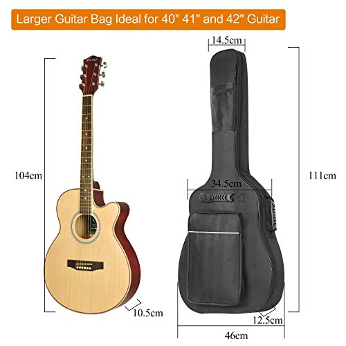 CAHAYA Funda de Guitarra Universal Acolchada con 2 Bolsillos para Guitarra Acústica y Clásica 39 40 41" Modelo CY0149