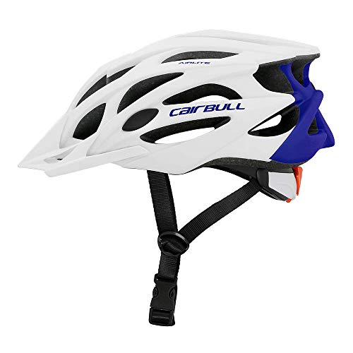 Cairbull AIRLITE Casco de Bicicleta para Hombres y Mujeres Casco de MTB Casco Deportivo recreativo con Red para Insectos, Casco de Bicicleta de Carreras de ala Larga (Blanco Azul, L)