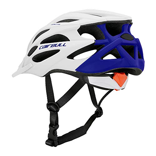 Cairbull AIRLITE Casco de Bicicleta para Hombres y Mujeres Casco de MTB Casco Deportivo recreativo con Red para Insectos, Casco de Bicicleta de Carreras de ala Larga (Blanco Azul, L)