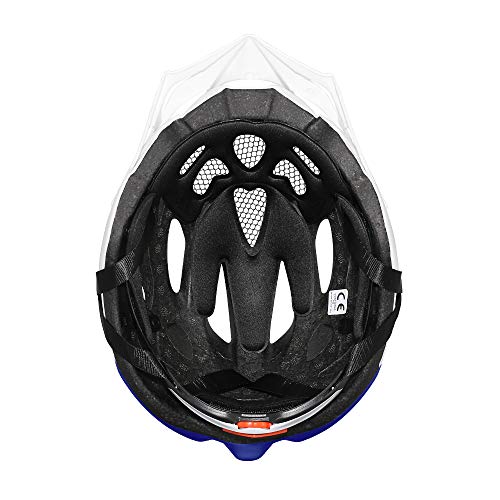 Cairbull AIRLITE Casco de Bicicleta para Hombres y Mujeres Casco de MTB Casco Deportivo recreativo con Red para Insectos, Casco de Bicicleta de Carreras de ala Larga (Blanco Azul, L)