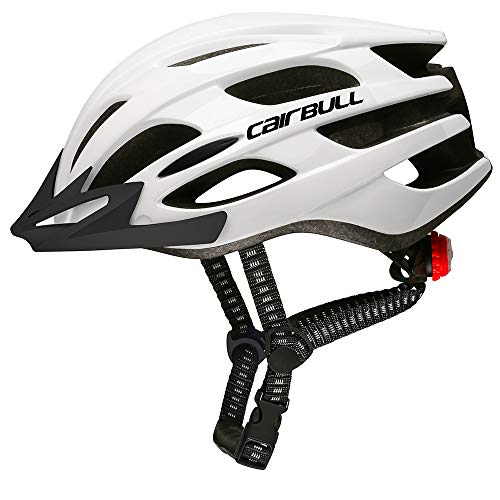 Cairbull Casco, Unisex Adulto Casco de Ciclismo Equipado con luz LED/Visera/Gafas de Sol