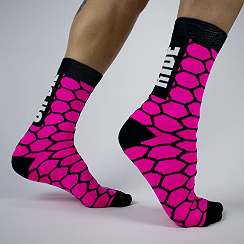 Calcetines compresivos de Ciclismo con Refuerzo en prepuntera. Edición Limitada. (Ride OR Die Rosa, 46-48)