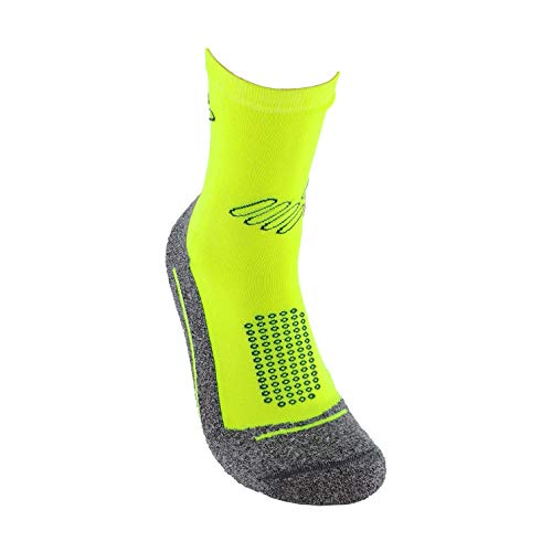 Calcetines deportivos (3 pares) SIN COSTURAS de alto rendimiento para hombre o mujer. Ideales para deportes como running, crossfit, ciclismo, pádel, trekking; Cómodos y resistentes. (Am/Az/Na, 39-42)