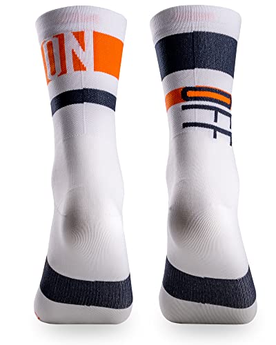 Calcetines Deportivos de Ciclismo y Running de Caña Alta para Hombre y Mujer – ONOFF (40-42, Orange)