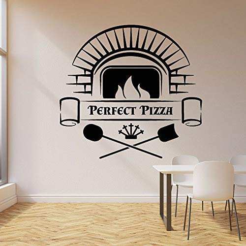 Calcomanía de pared de Pizza, pegatina de tienda de pizza, panadería, comida italiana, restaurante, arte, Mural, papel tapiz autoadhesivo A7, 43x42cm