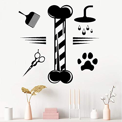 Calcomanías de pared para tienda de mascotas pegatinas de recorte de baño para perros pegatinas de pared para tienda de belleza pegatinas de decoración del hogar de artista A4 43x42cm