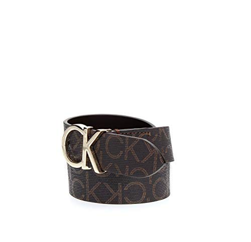 Calvin Klein CK Belt 3Cm Cinturón, Marrón (Brown Mono 0HD), 90 para Mujer