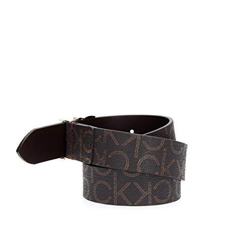 Calvin Klein CK Belt 3Cm Cinturón, Marrón (Brown Mono 0HD), 90 para Mujer