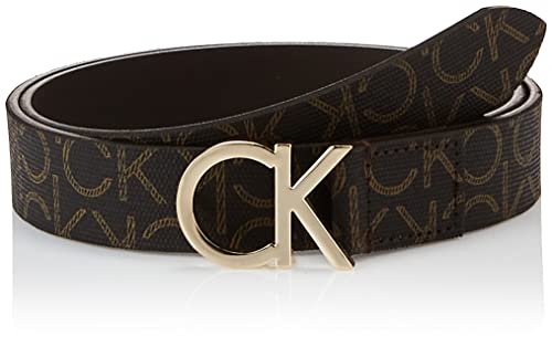 Calvin Klein CK Belt 3Cm Cinturón, Marrón (Brown Mono 0HD), 90 para Mujer