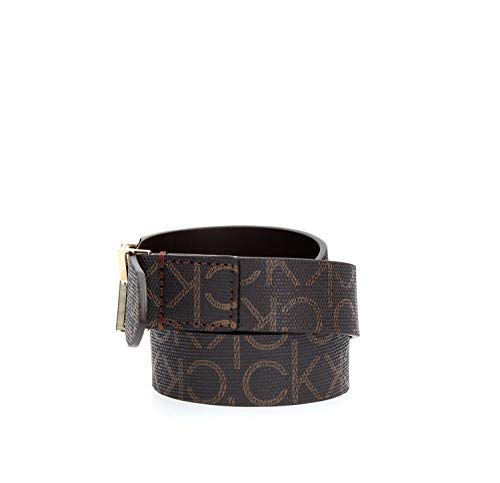 Calvin Klein CK Belt 3Cm Cinturón, Marrón (Brown Mono 0HD), 90 para Mujer