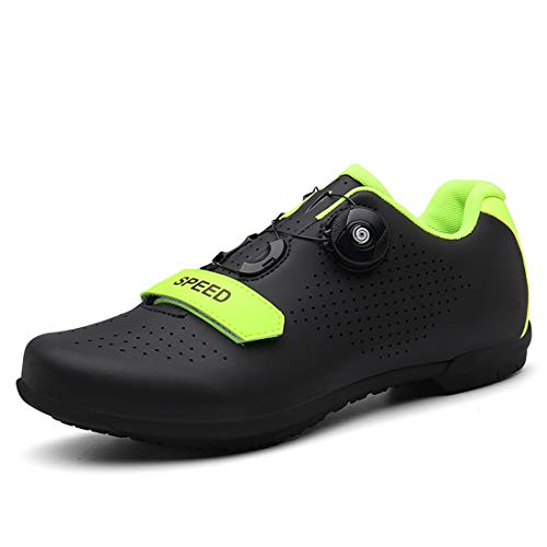 Calzado De Bicicleta para Hombre Y Mujer Sin Candado Bicicleta De Carretera Bicicleta Zapatillas De Suela Rígida (44,Negro)