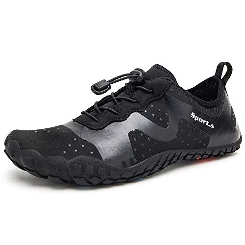 Calzado para Hombres y Mujeres, Buceo, esnórquel, Piscina de Surf, Paseos en Bote por la Playa, Bicicleta acuática, Deportes acuáticos, Zapatos de natación(MC.Negro,43 EU)