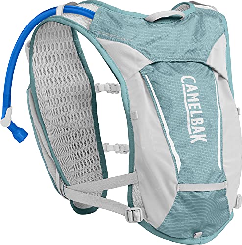 CamelBak Circuit Vest W'S 3½ l + Crux 1½ l Run HIDRATACIÓN, Adultos Unisex, Aqua Sea/Silver, 3,5 litros