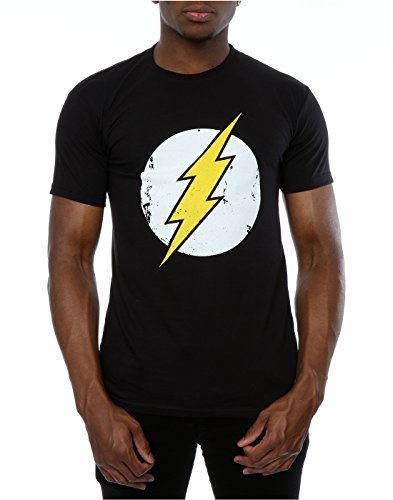 Camiseta DC Comics con el logotipo de The Flash, para hombre Negro negro XX-Large