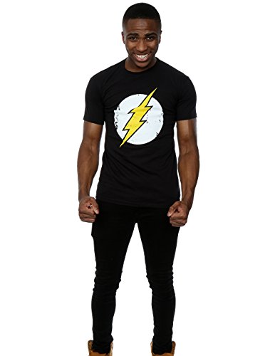 Camiseta DC Comics con el logotipo de The Flash, para hombre Negro negro XX-Large